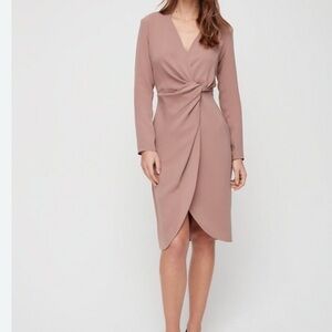 ARITIZIA Babaton Light Brown Women's Midi Dress